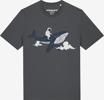 T-Shirt ' Spacewhale ' Watapparel en gris : devant