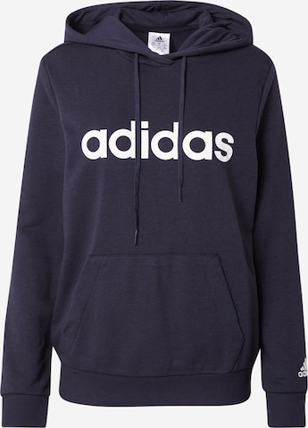 ADIDAS SPORTSWEAR Спортен суитшърт с качулка 'Essentials Logo' в синьо: отпред