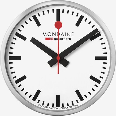 Mondaine Uhr in rot / schwarz / silber / weiß, Produktansicht