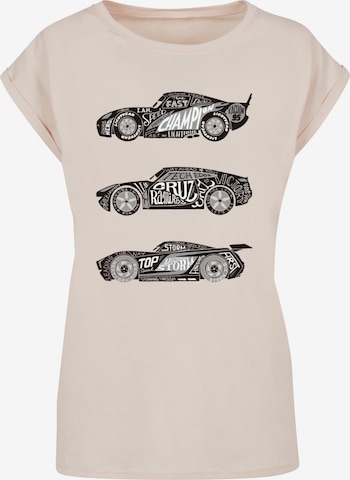 ABSOLUTE CULT T-Shirt 'Cars - Text Racers' in Beige: predná strana