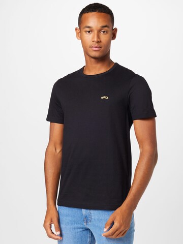 BOSS - Camiseta 'TEE CURVED' en negro: frente