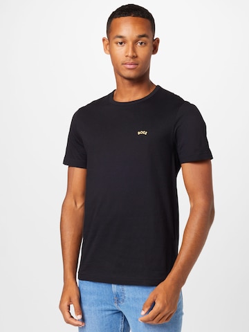 T-Shirt 'TEE CURVED' BOSS en noir : devant