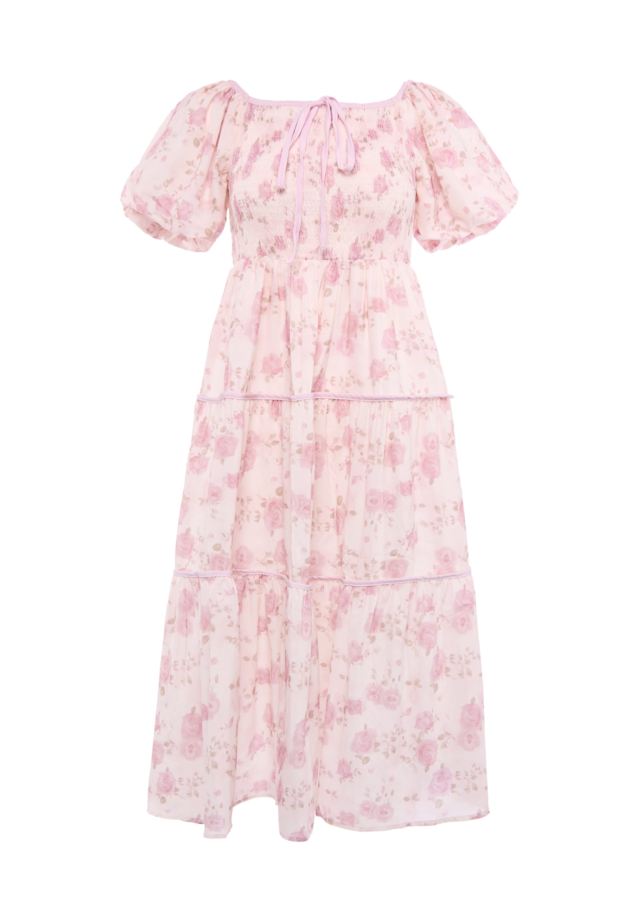 Usha - Vestido em rosa: frente