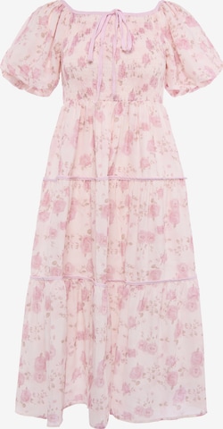 Usha - Vestido em rosa: frente
