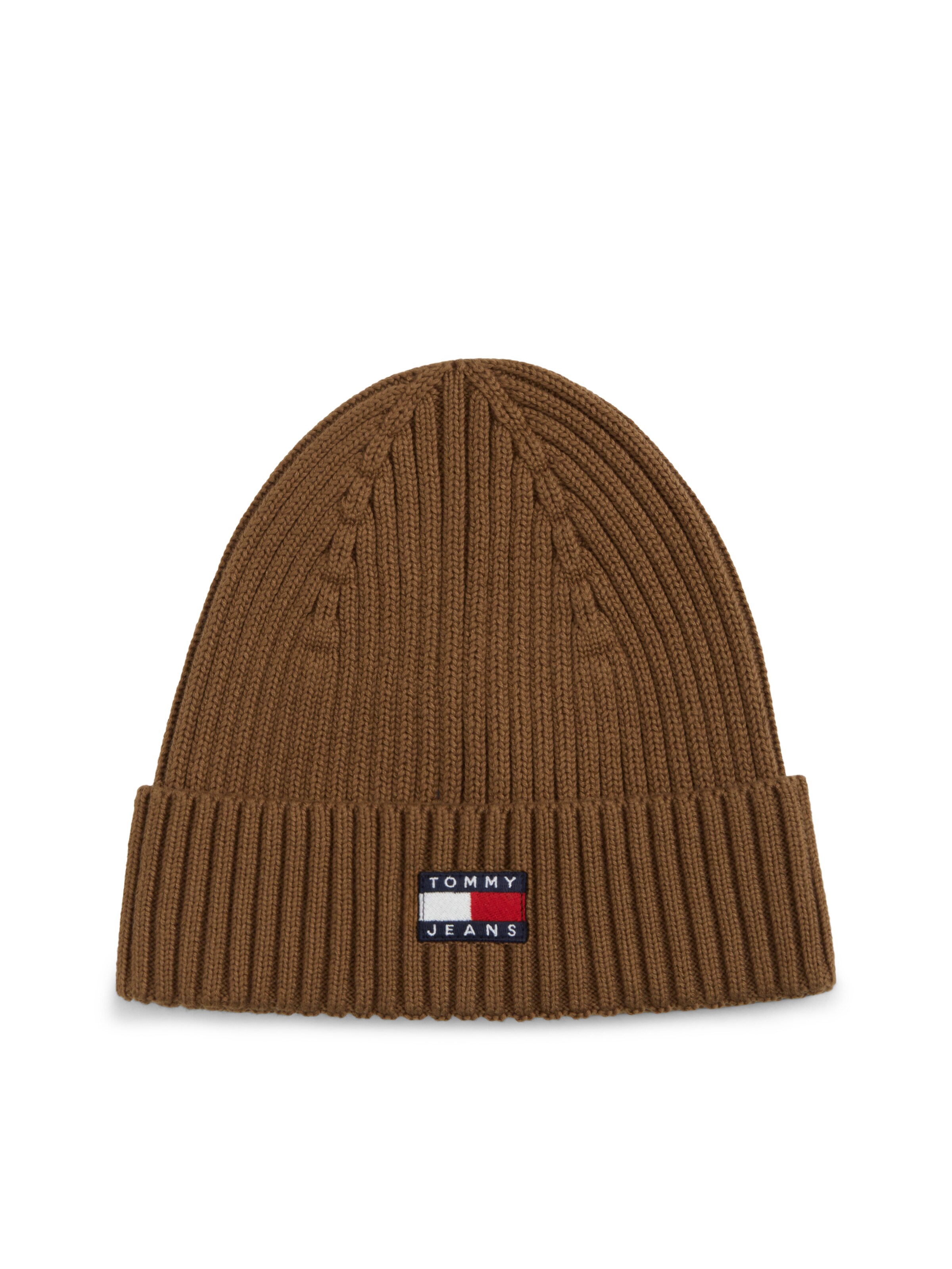 Tommy Jeans Beanie 'HERITAGE' in Brown: front