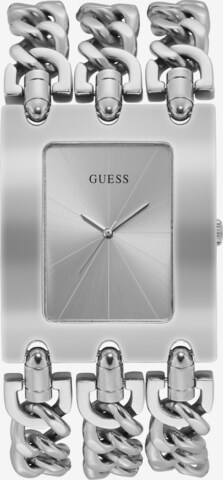 GUESS Analog Watch 'HEAVY METAL' in Silver: front