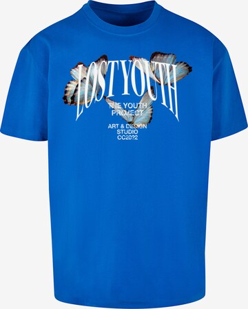 T-Shirt Lost Youth en bleu : devant