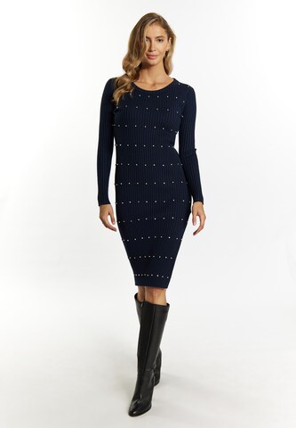 faina Knitted dress in Blue: front