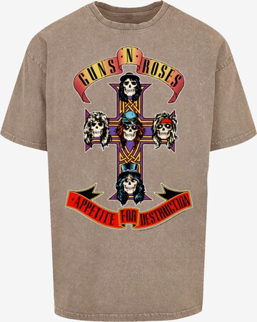F4NT4STIC Shirt 'Guns 'n' Roses Appetite For Destruction' in Braun: Vorderseite