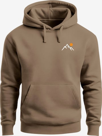 Neverless Sweatshirt 'Mountain Sun' in Braun: Vorderseite