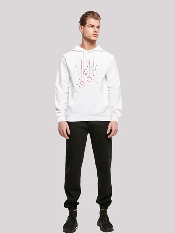 Sweat-shirt 'Kreuz Pik Herz Karo Poker Kartenspiel' F4NT4STIC en blanc