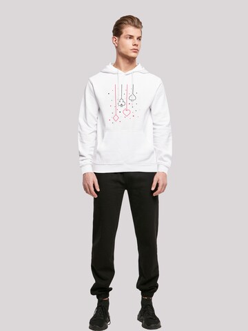 F4NT4STIC Sweatshirt 'Kreuz Pik Herz Karo Poker Kartenspiel' in Wit