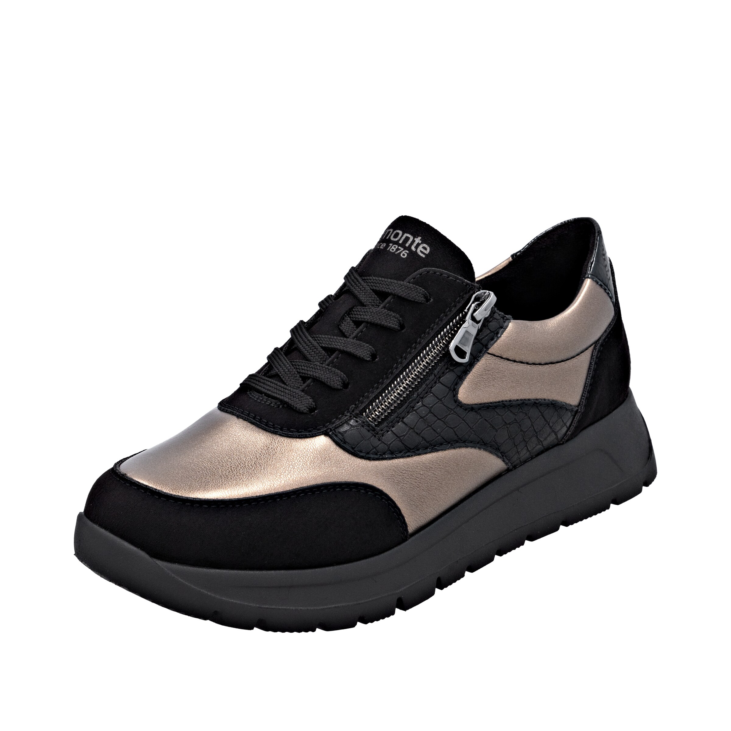REMONTE Baskets basses en 36 en or rose / noir, Vue avec produit
