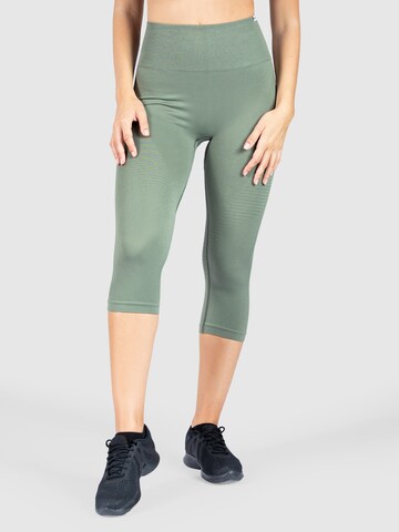 Smilodox Skinny Workout Pants 'Bloom' in Green: front
