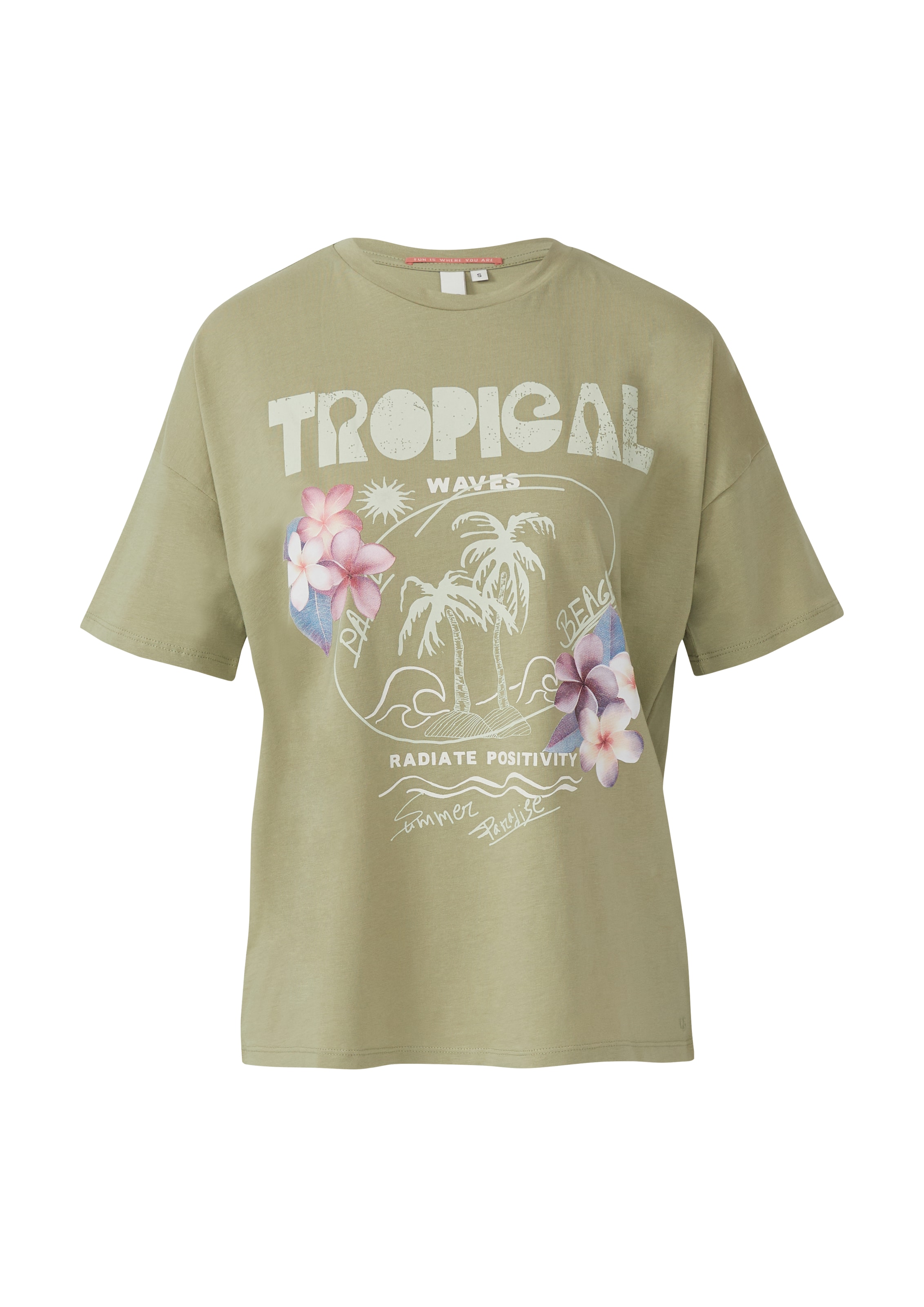 QS Shirt in Groen: voorkant