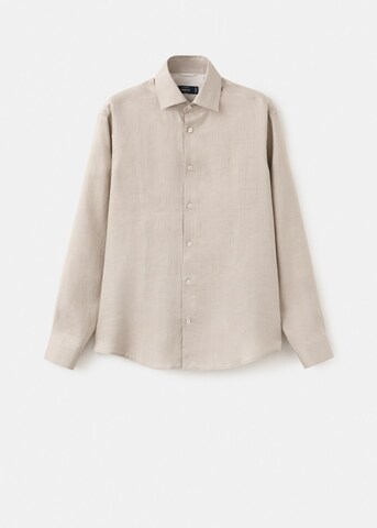 MANGO MAN Slim fit Button Up Shirt 'Tucan' in Beige