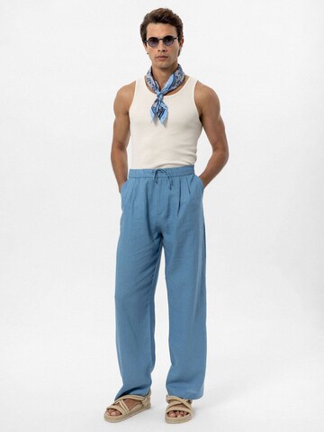 Antioch Regular Bandplooibroek 'Gregorio' in Blauw