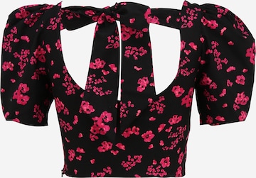 Miss Selfridge Petite Shirt 'Fuschia' in Black