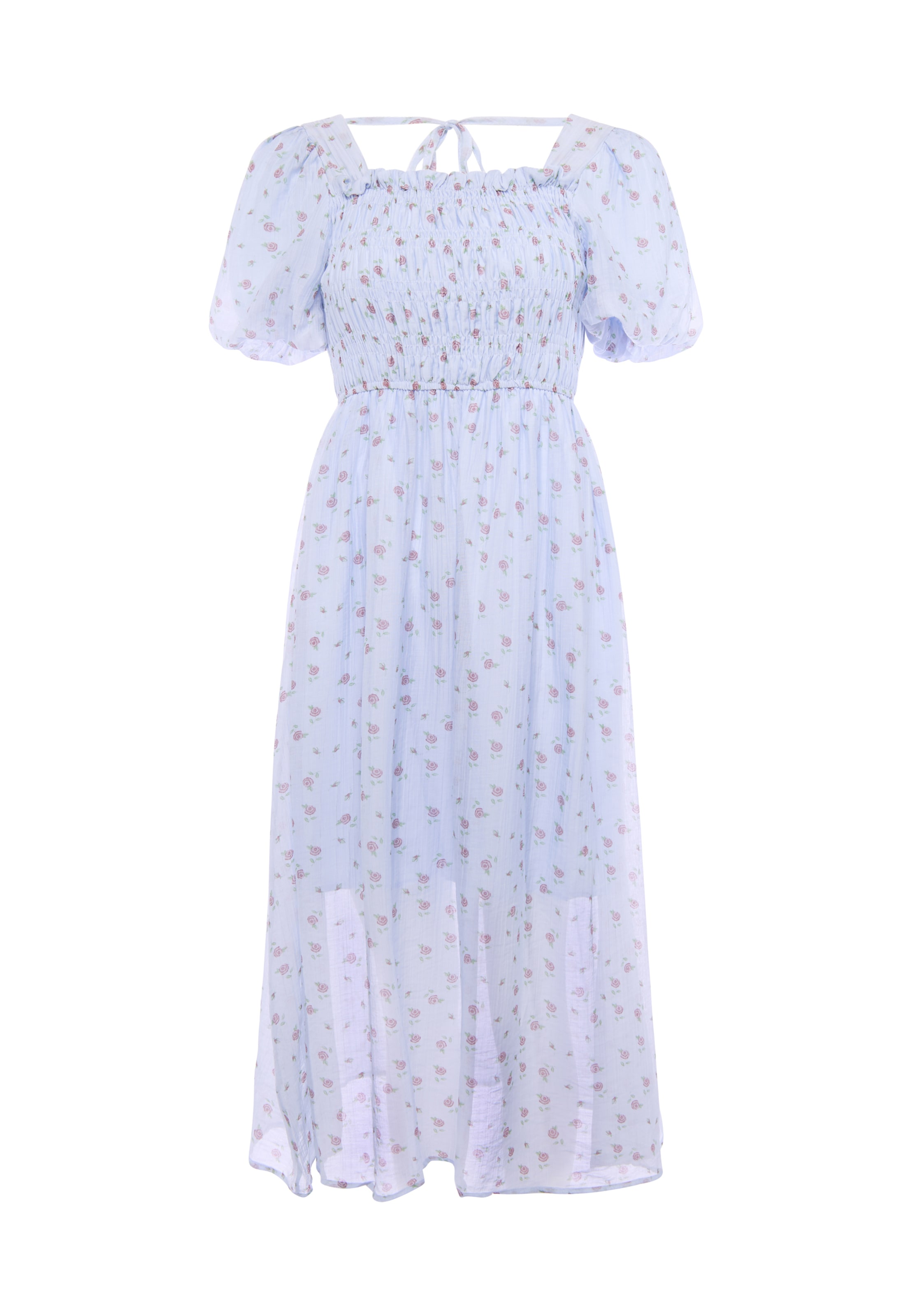 Usha - Vestido em azul: frente