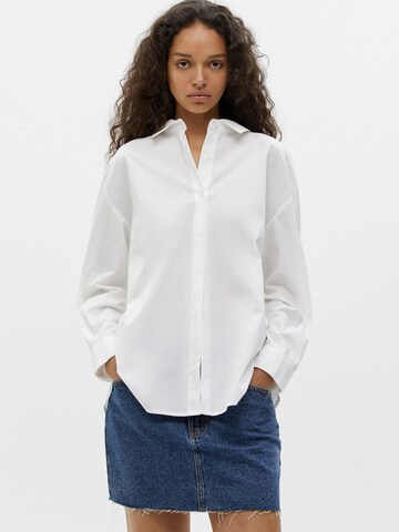 Pull&Bear Blouse in Wit: voorkant