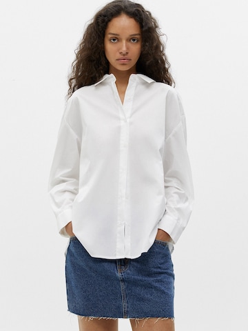 Pull&Bear Bluse in Weiß: predná strana