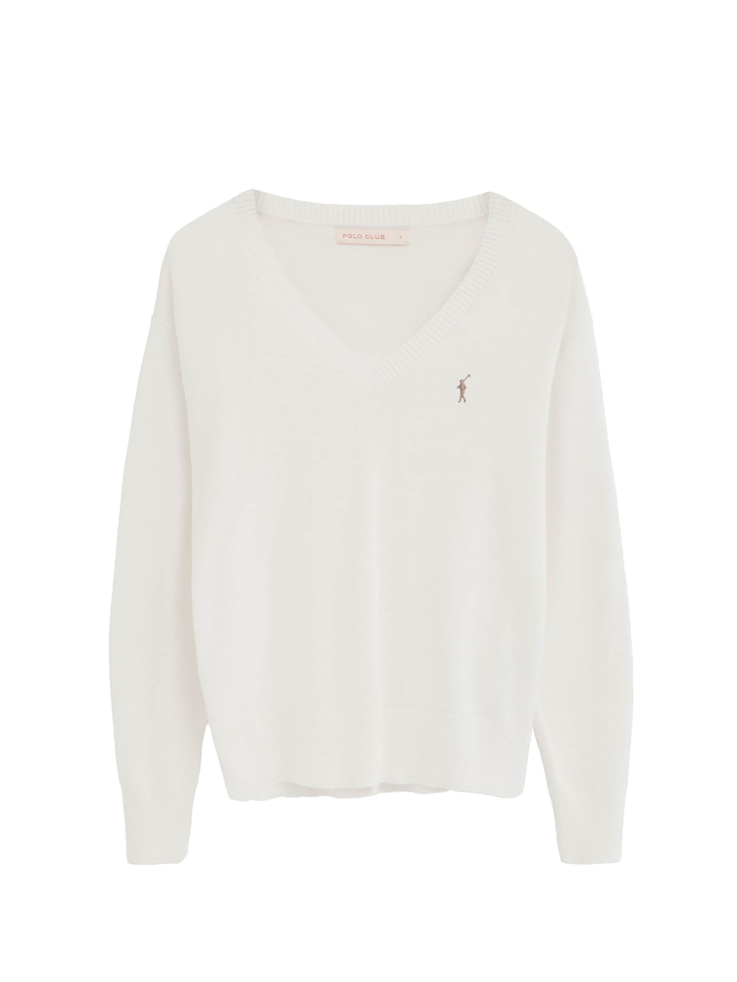 Polo Club Sweater in White: front