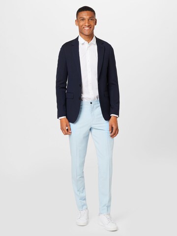 JACK & JONES Slim fit Pleated Pants 'Franco' in Blue