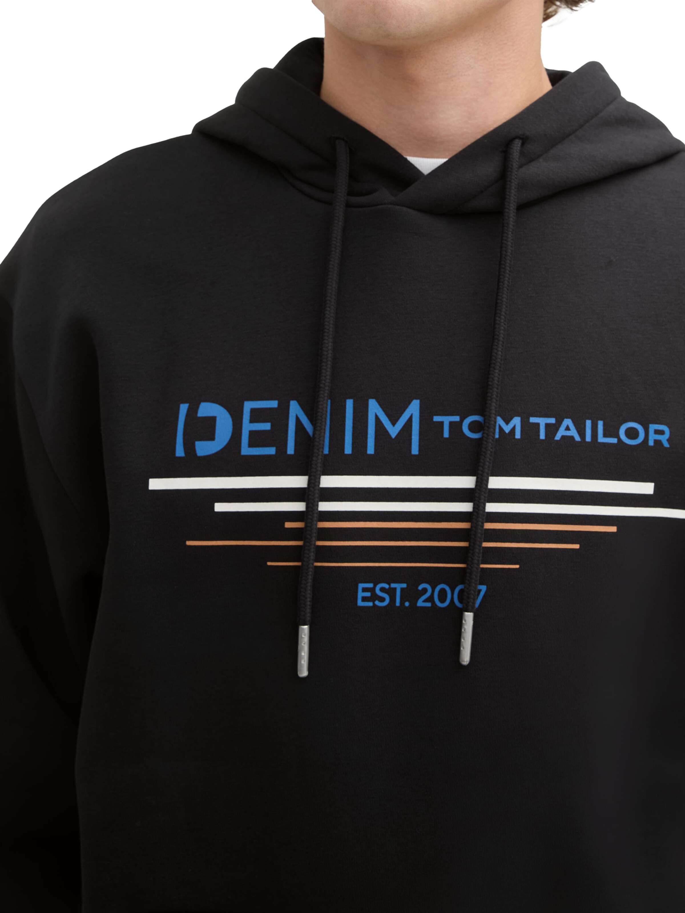 TOM TAILOR DENIM Sweatshirt in Schwarz
