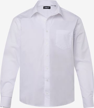 Men Plus Comfort fit Button Up Shirt in White: front