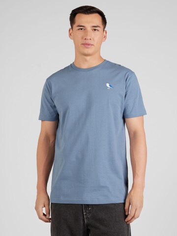Cleptomanicx T-Shirt 'Embro Gull' in Blau: Vorderseite