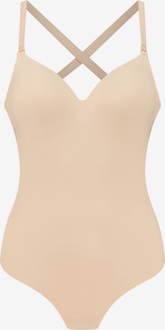 Bye Bra Shaping bodysuit 'Low Back Bodysuit Thong' in Beige: front