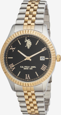 U.S. POLO ASSN. Analoguhr 'Brandon Steel' in Schwarz: Vorderseite