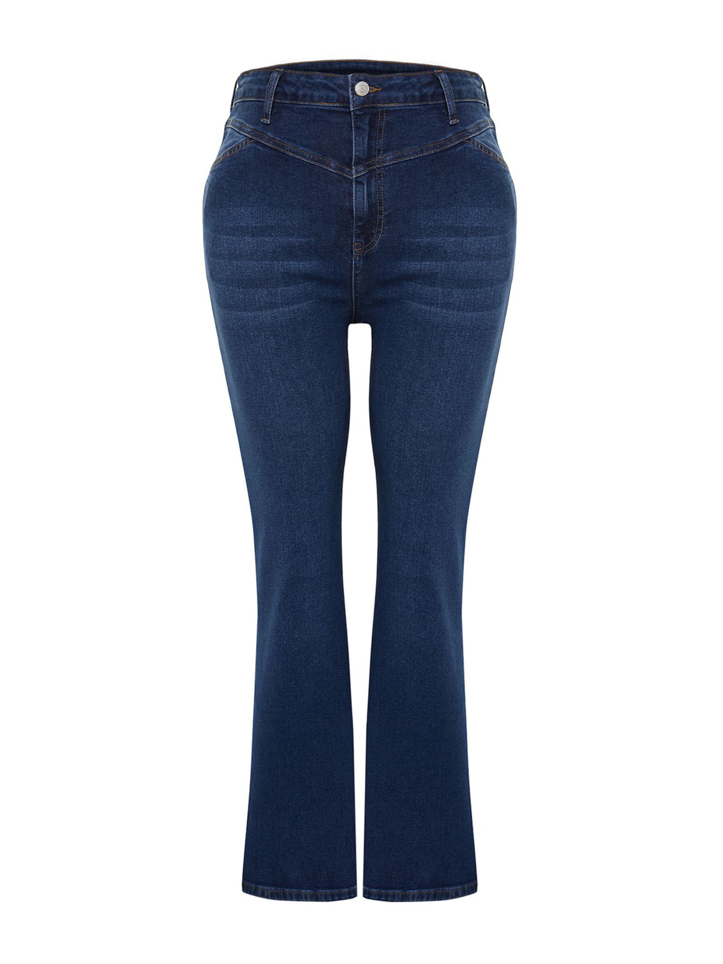 Trendyol Curve Bootcut Džínsy - Modrá: predná strana