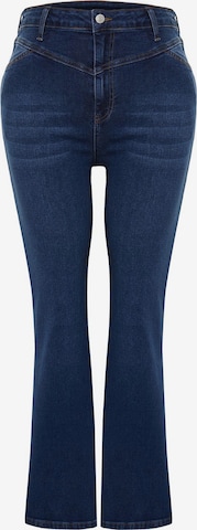 Trendyol CurveBootcut/trapezice Traperice - plava boja: prednji dio