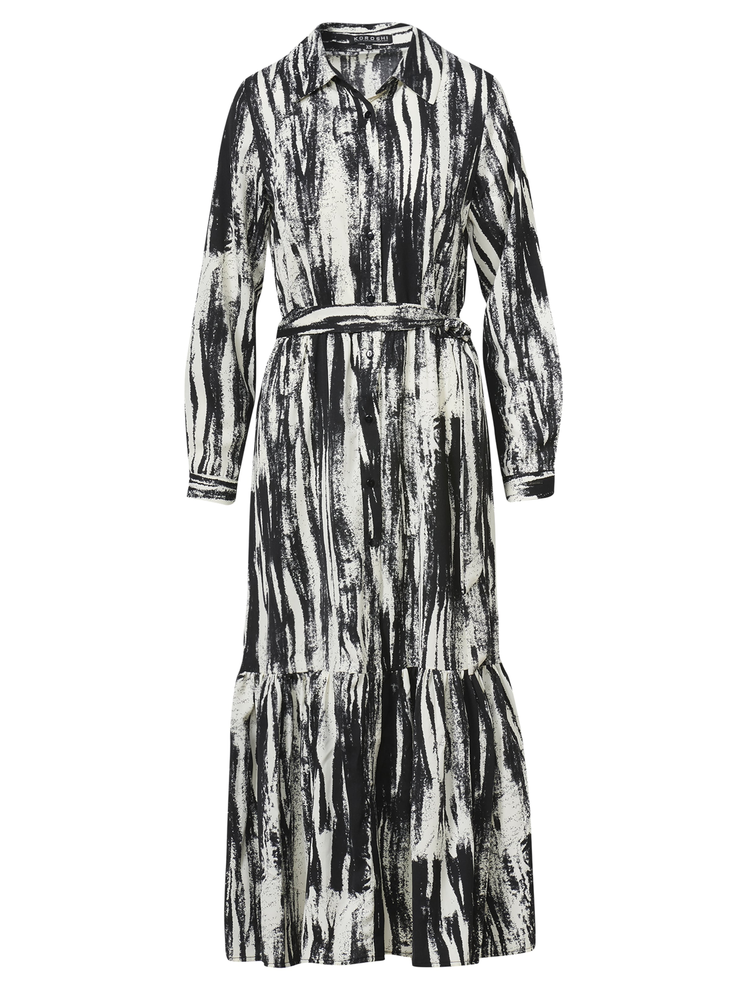 KOROSHI Košilové šaty – černá: přední strana