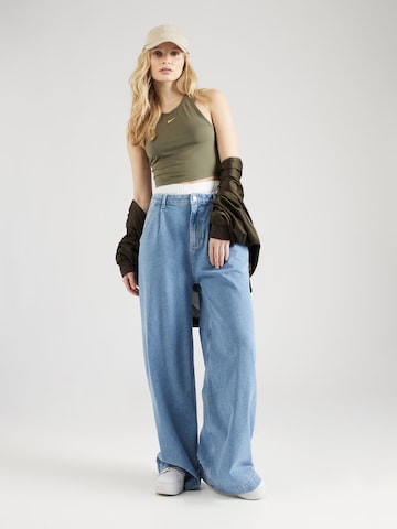 Noisy may Wide leg Bandplooi jeans 'KENJA' in Blauw