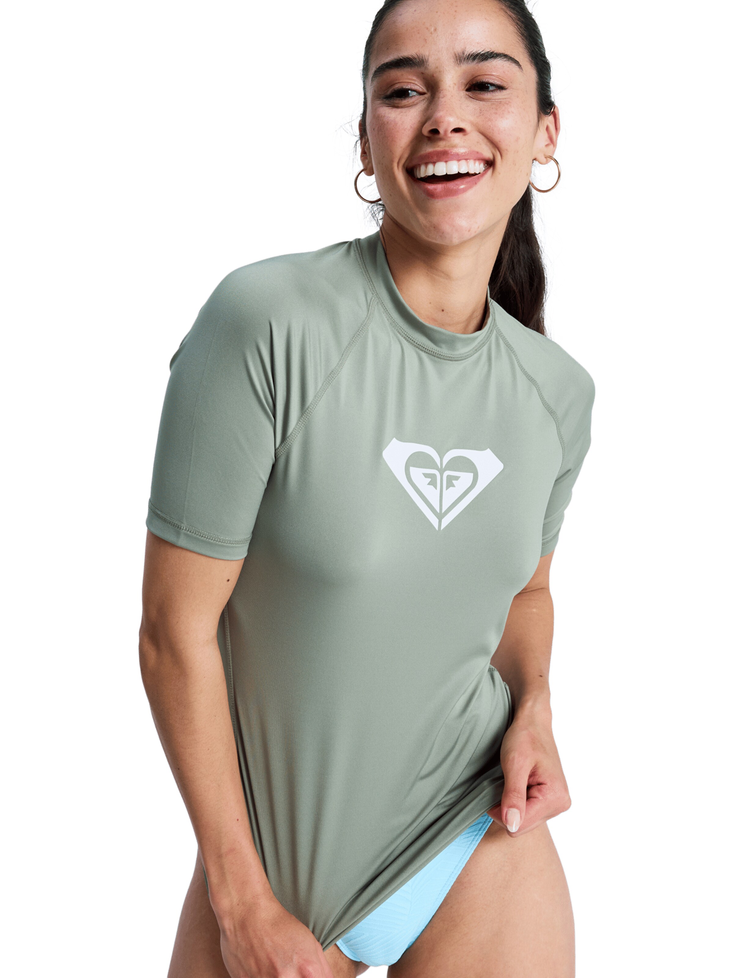 ROXY Performance Shirt 'Whole Hearted' in Green: front