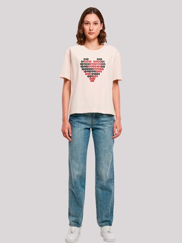 T-shirt 'I love you 01001001 Binary Code Herz  Valentinstag' F4NT4STIC en rose