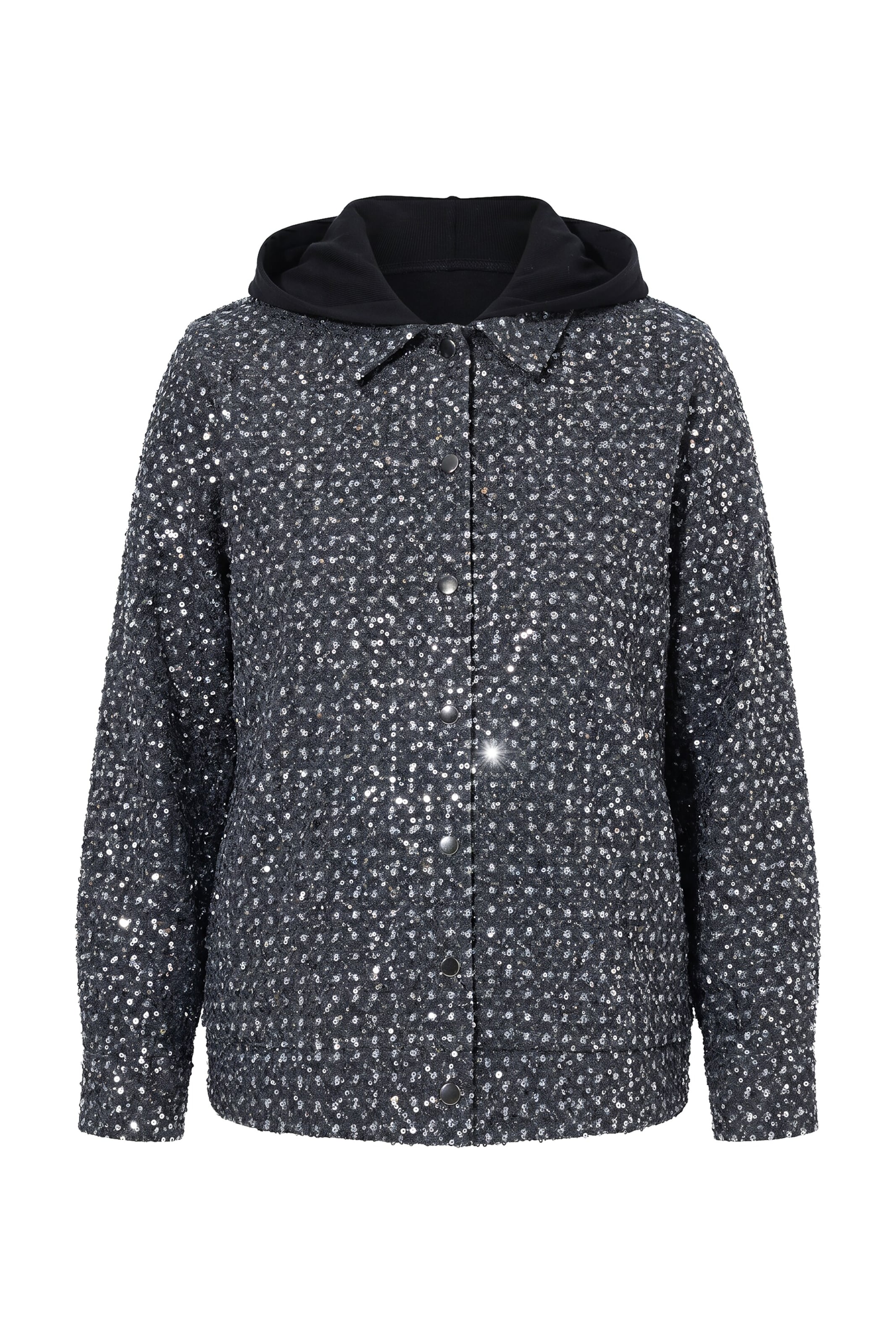 MIAMODA Sweat jacket in Grey: front