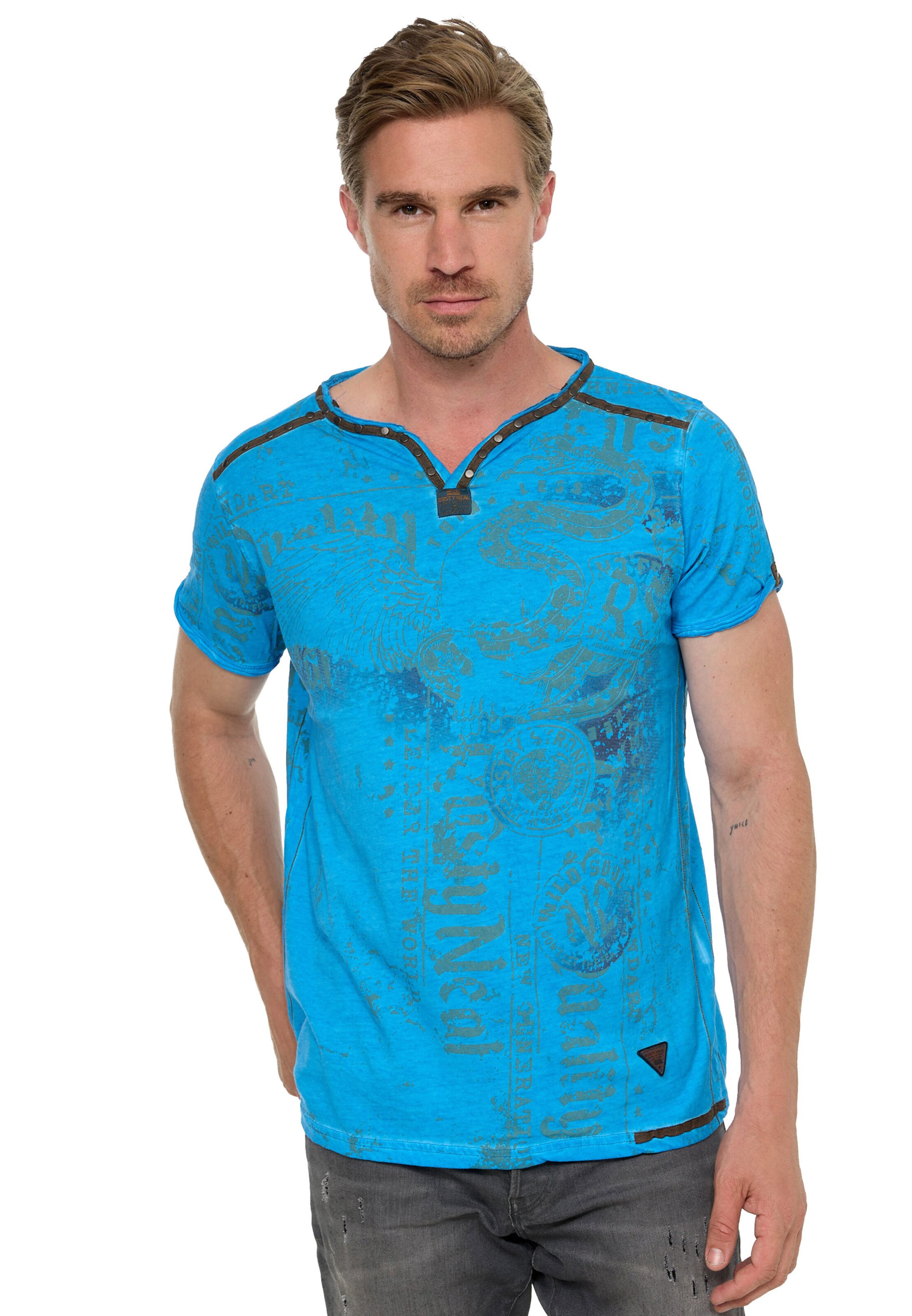 Rusty Neal Shirt in Blauw: voorkant