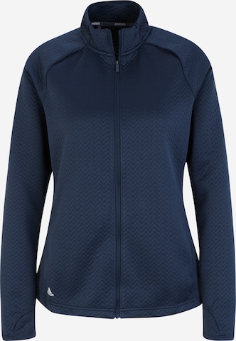 ADIDAS GOLF Athletic Zip-Up Hoodie in Blue: front