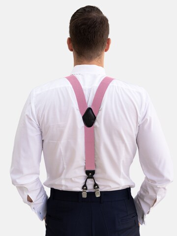 Massi Morino Hosenträger-Set mit Fliege in Pink