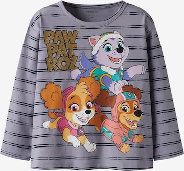 NAME IT Shirt 'NMFJannet Paw' in Purple: front