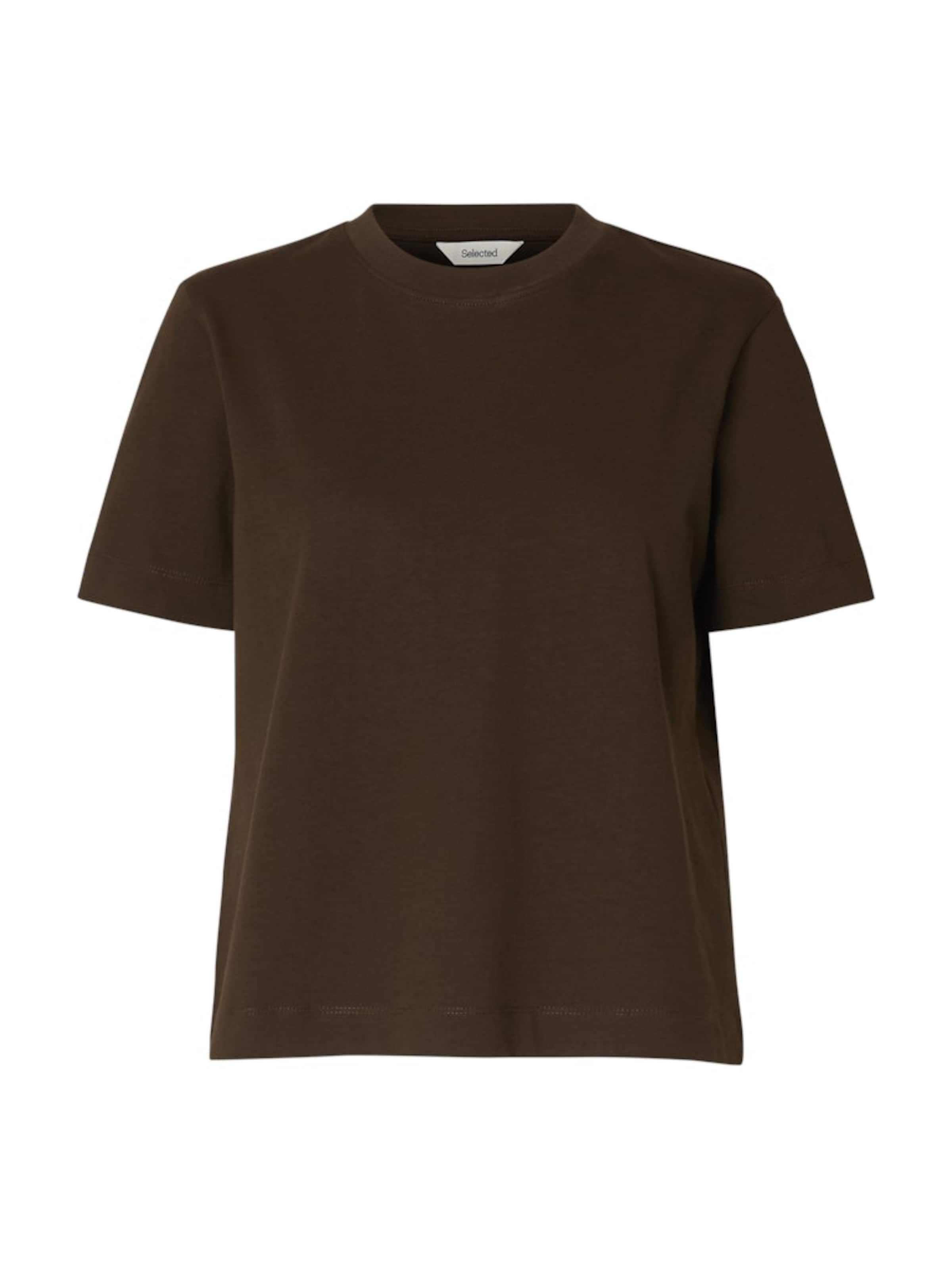 SELECTED Shirt 'SLFEssential' in Brown: front