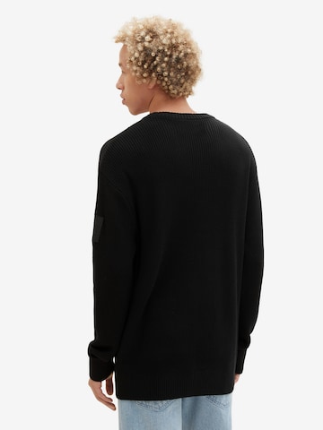 TOM TAILOR DENIM Pullover in Schwarz