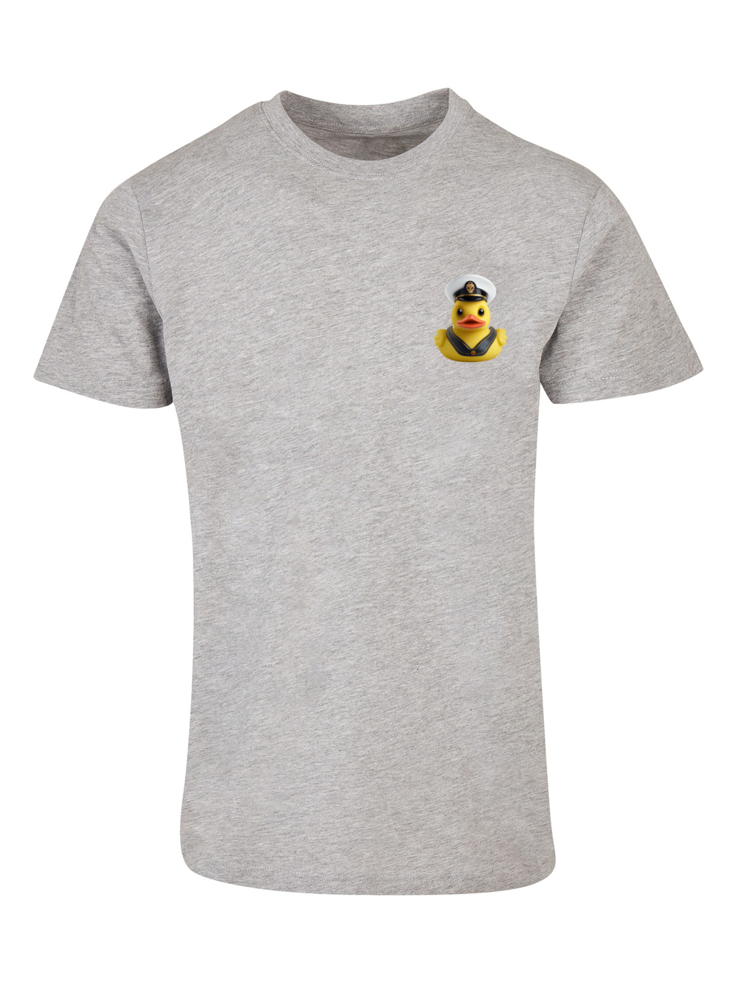 F4NT4STIC Shirt 'Rubber Duck Captain' in Grijs: voorkant