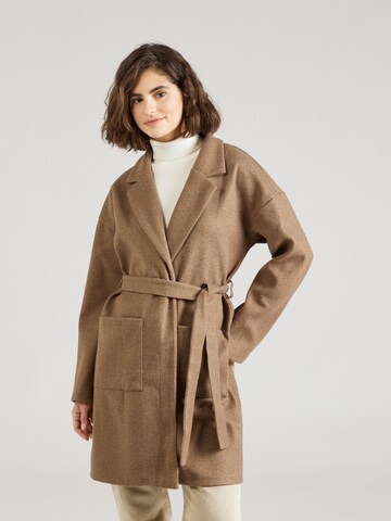 PIECES Between-seasons coat in Brown: front