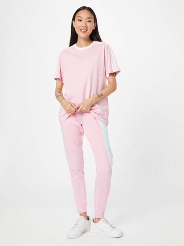 ADIDAS SPORTSWEAR Tapered Workout Pants 'Essentials Colorblock' in Pink