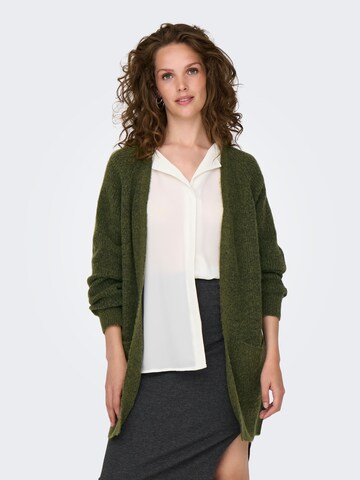 JDY Knit Cardigan 'JDYINGEBORG' in Green: front