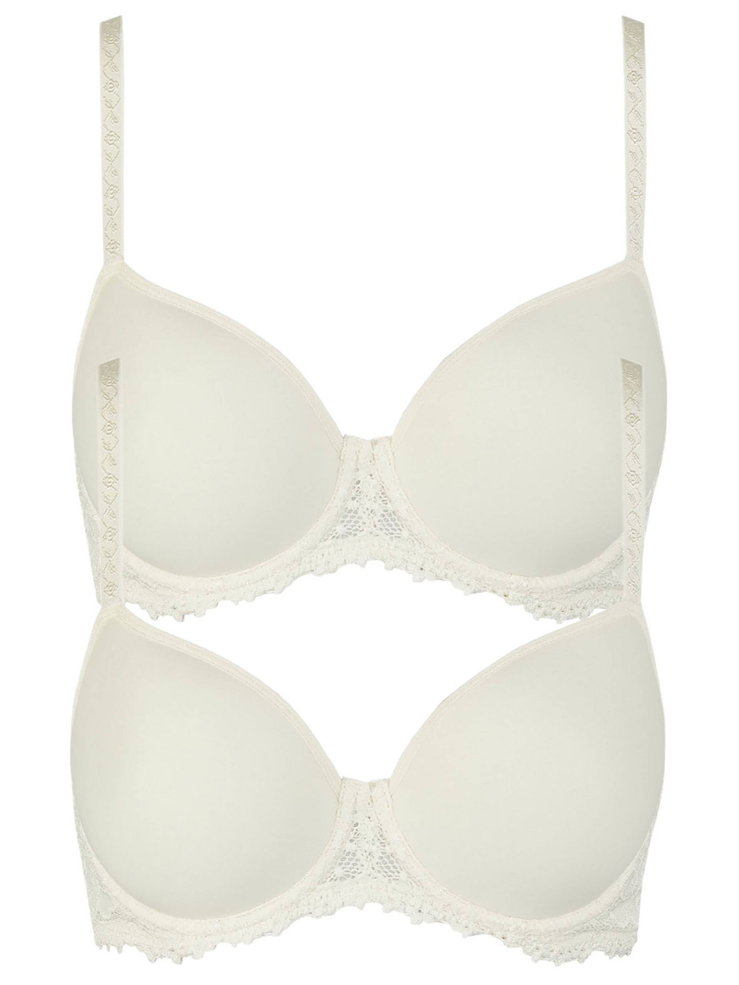 Nina von C. T-shirt Bra 'Millefleurs' in Beige: front